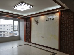 龙口港城府邸130平方新中式风格装修完毕效果实景